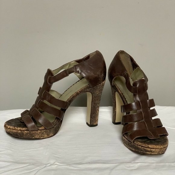Jessica Simpson Gladiator Heeled Sandal Brown sz6 - Picture 1 of 5